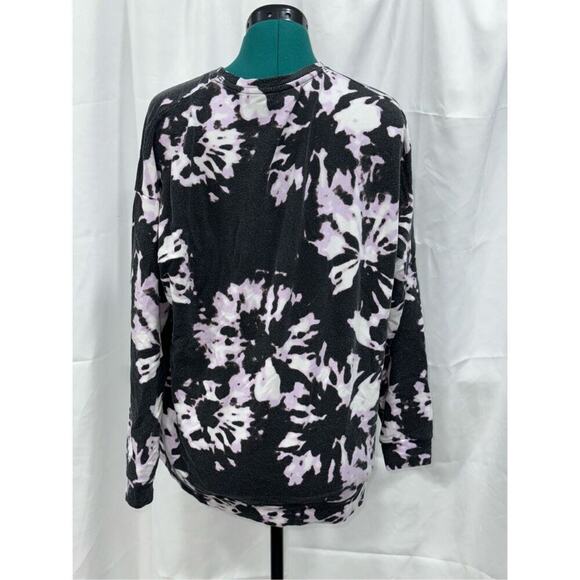 Athleta Black White and Pink Floral Print Sweater | Sz M - Picture 5 of 6